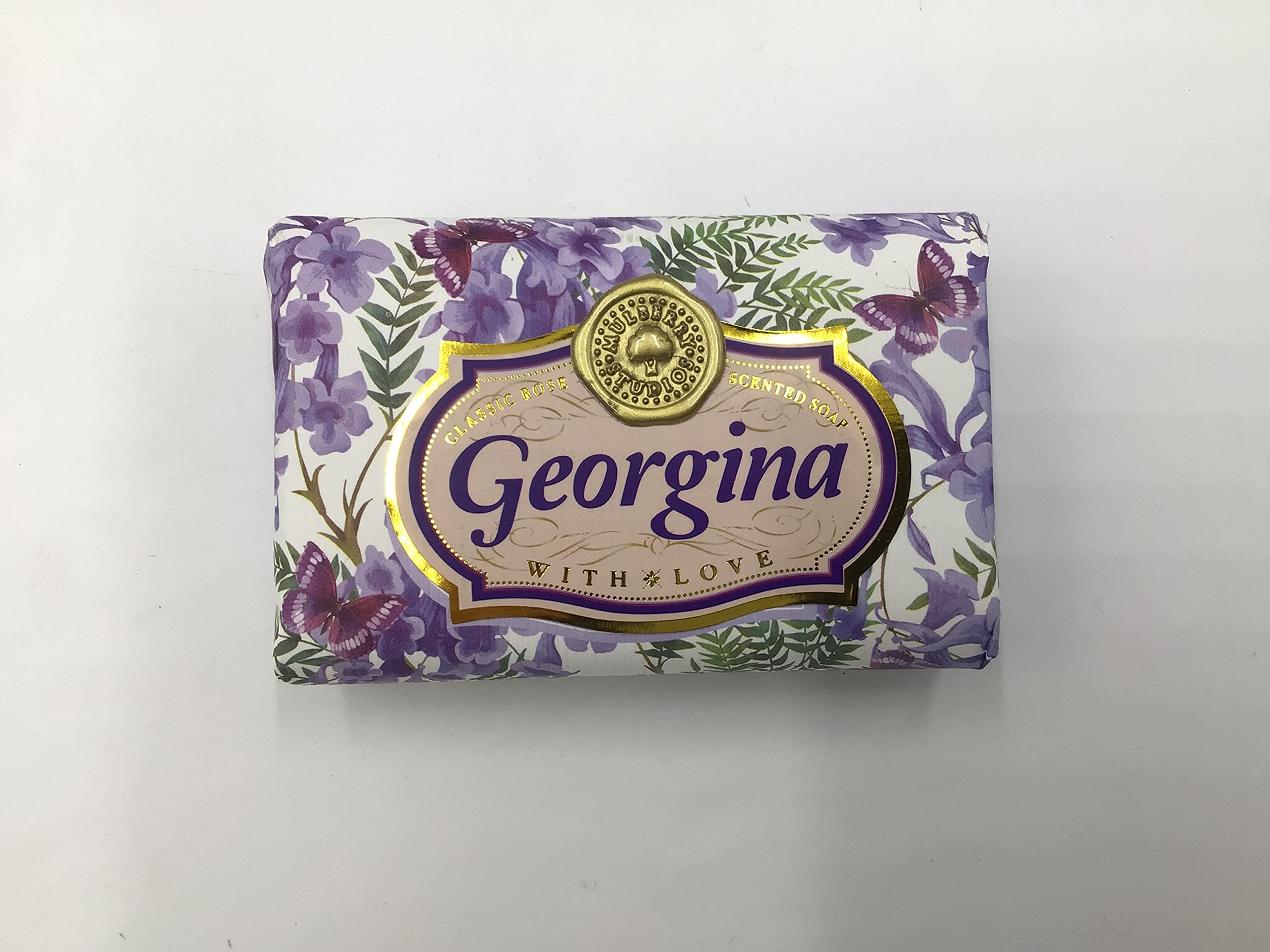 Georgina - Gift Soap Bar For Her Birthday Rose Scent Mum Grandmother Cleanser Lather Present Girl