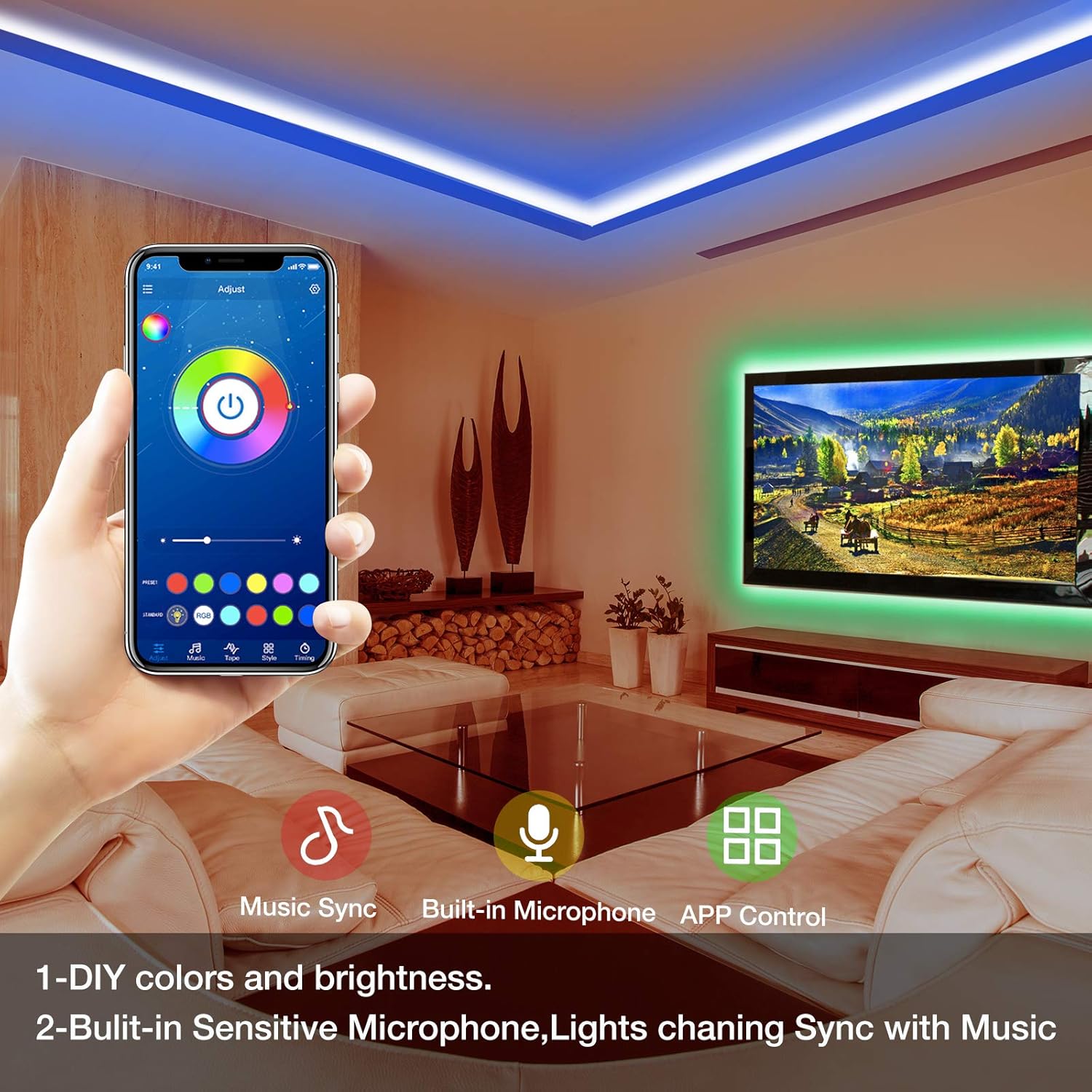 pix Daybetter Led Lights App daybetter smd 5050 app control led strip lights 25ft