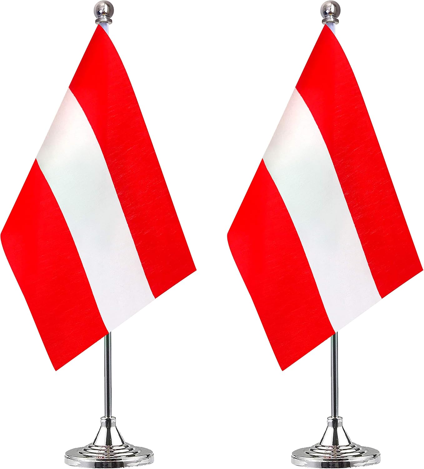 WEITBF Austria Desk Flag Small Mini Austrian Office Table Flag with Stand Base,Austrian Themed Party Decorations Celebration Event,2 Pack: Garden & Outdoor