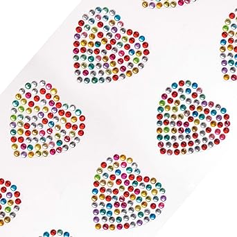 Amazon Com Baker Ross Aw258 Rainbow Heart Crystal Gem Stickers Pack Of 12 For Card Craft Industrial Scientific