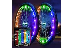 Activ Life Bike Wheel Lights (2 Pack for 2 Wheels, Color-Changing), LED Bicycle Wheel Lights for Bike Wheels & Tire Spokes, F