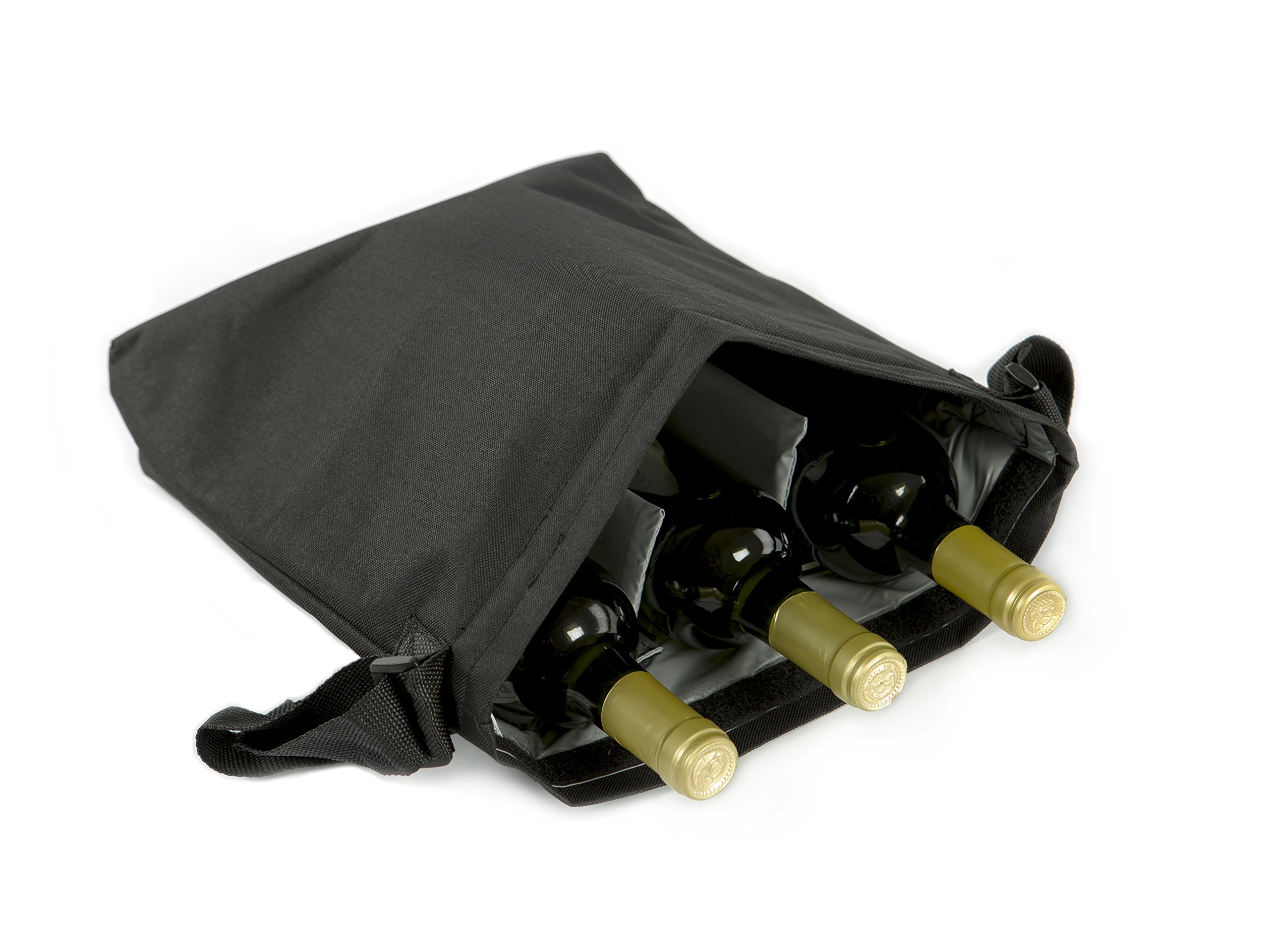 Koala Insulated Cooler Bag-3 Bottles, Cloth, Black, 37x8x38 cm