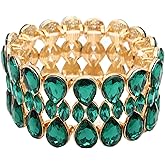 QLLYHLH Women’s Teardrop Stretch Bangle Bracelet Austrian Crystal Brides Bridesmaid Party Accessories for wedding