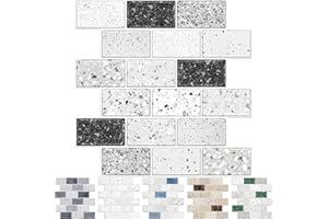 URCOLOR 10-Sheet Back Splashes for Kitchens Peel and Stick,12"x12" Self Adhesive Stick on Backsplash for Bathroom Black White