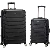 Rockland Speciale Hardside 2 Piece Expandable Spinner Luggage Set, (20"/28"), Black