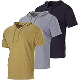 Real Essentials Men's Cotton Short-Sleeve Hoodie Hooded T-Shirt With Drawstring & Pockets (Available In Big & Tall)