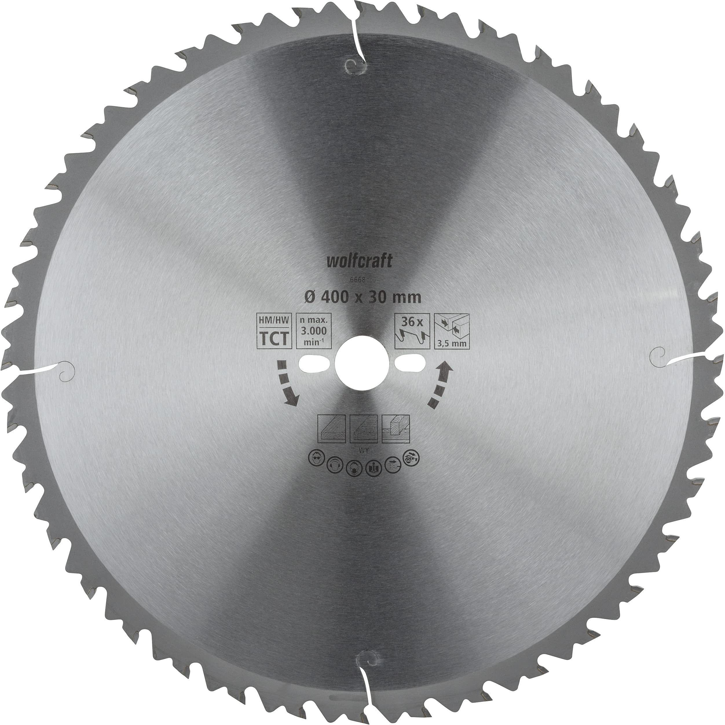 wolfcraft TC Circular Table Saw Blade, green series I 6668000 I Quick, medium-coarse cuts