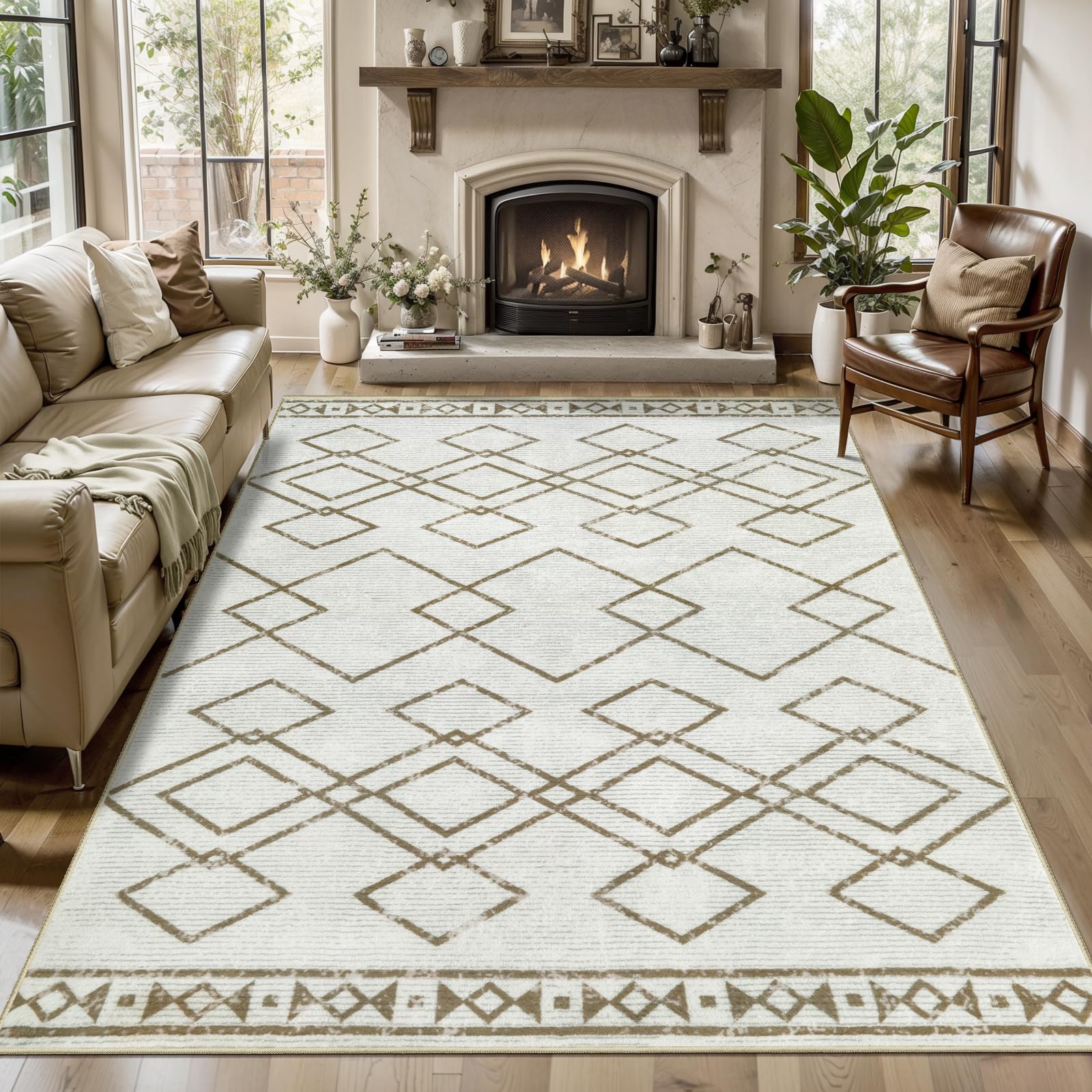 SERISSA Washable Area Rug,4x6 Soft Non Slip Indoor