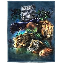 HommomH 60"x80" Jungle Animals Blanket Soft Fluffy