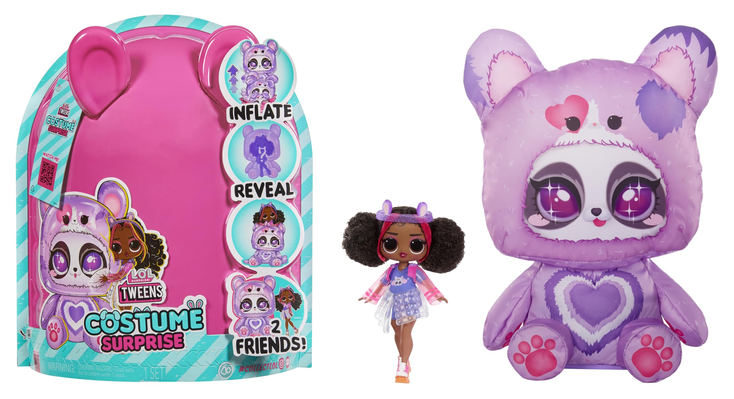 L.O.L. Surprise! Tweens Costume Surprise Hoops Cutie Fashion Doll with Inflatable Purple Panda Pet Costume and Multiple Surprises Including Fabulous Fashions & Accessories – Great for Kids Ages 4+