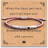 Hoheng Dont Let The Hard Days Win Bracelet Remember Who the F You Are Bracelet Inspirational Gifts for Women Adjustable Braided Tube Bracelets for Women Trendy 2026