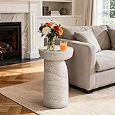 Ultym 24" Large Side Table Outdoor, Modern Geometric Pedestal End Table, Multi-Functional & Decorative Coffee Table, Accent T