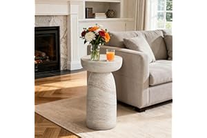 Ultym 24" Large Side Table Outdoor, Modern Geometric Pedestal End Table, Multi-Functional & Decorative Coffee Table, Accent Table, Planter Stand for Garden Patio Porch Balcony or Living Room Decor