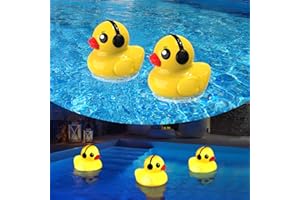 Goallim Floating Pool Lights Ducks Solar Powered, Glow in The Dark LED Solar Pool Lights That Float, 3" Waterproof Duck Floating Lights for Pool Bath Spa Patio Wedding Party Decor - 2PCS