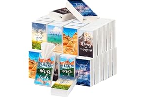 Outus 60 Pack Christian Pocket Tissues Travel Size 4 Ply Bible Verse Tissues Bulk 600 Sheets Inspirational Facial Individual Religious Gift for Christmas Church Wedding Travel(Scenery Style)
