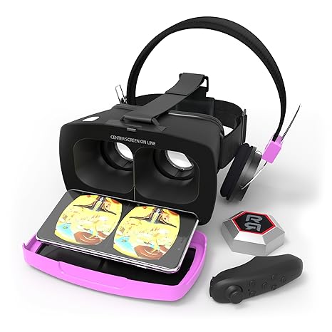 Tzumi Dream Vision Kids 360 Mixed Reality Vr Headset Virtual Reality Headset For Children Includes Remote Controller And Over Ear Headphones For