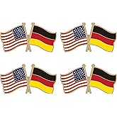 Germany Crossed Double Flag Lapel Pins Small Mini German Friendship Pin Badge Pack of 4