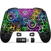 Gammeefy Switch 2 Controller, Wireless Switch Pro Controller for Nintendo Switch/Lite/OLED, 9 Color Adjustable LED Switch Remote Compatible with Windows PC/Android/IOS with Blue&middot;tooth receiver