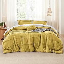 Bedsure Yellow California King Comforter Set - 4