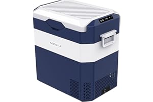 Megiu 12 Volt Refrigerator Car Fridge Portable 12V 45 Quart Freezer Compressor Cooler 12V/24V DC 110～240 V AC for Truck Van RV Camper SUV and Home Use