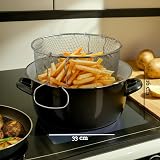 Premier 5 Litre Deep Fryer with Pyrex Lid Black Enamel on Steel 33x27x16cm view 5