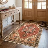 Collive 3'x5' Boho Washable Front Indoor Large Entryway Area Rug | Vintage Quick Absorbent Doormat, Entrance Welcome Door Mat, Ultra Thin Floor mat for Patio, Kitchen, Hallway (36“x59