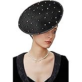 Clastere Fascinators Hats for Women - Tea Party Cocktail Fascinator Flat Kentucky Vintage Derby Hat with Colorful Rhinestones