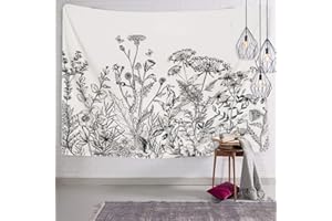 Alishomtll Herbs Plant Wild Flowers Tapestry Wall Hanging Floral Plants Tapestry Nature Scenery Tapestry for Living Room Bedroom Dorm Home Decor