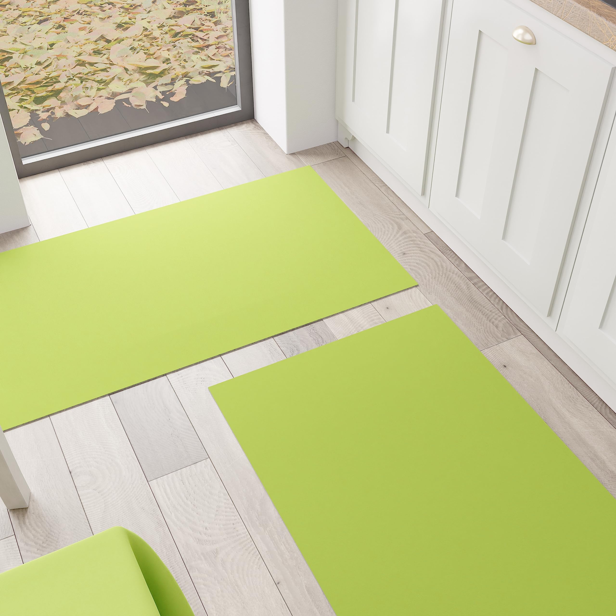 PETTI Artigiani Italiani - Kitchen Rug, Runner, Kitchen Rug, Washable, Non-Slip, Rug Runner, Kitchen Rug, Plain Colour, 52 x 380 cm, Light Green, 100% Made in Italy