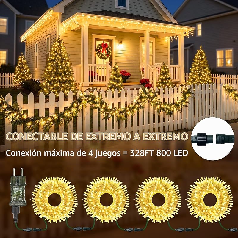 Luces Arbol Navidad con Mando a Distancia, 20M Cadena de Luces — foto 6 de 7