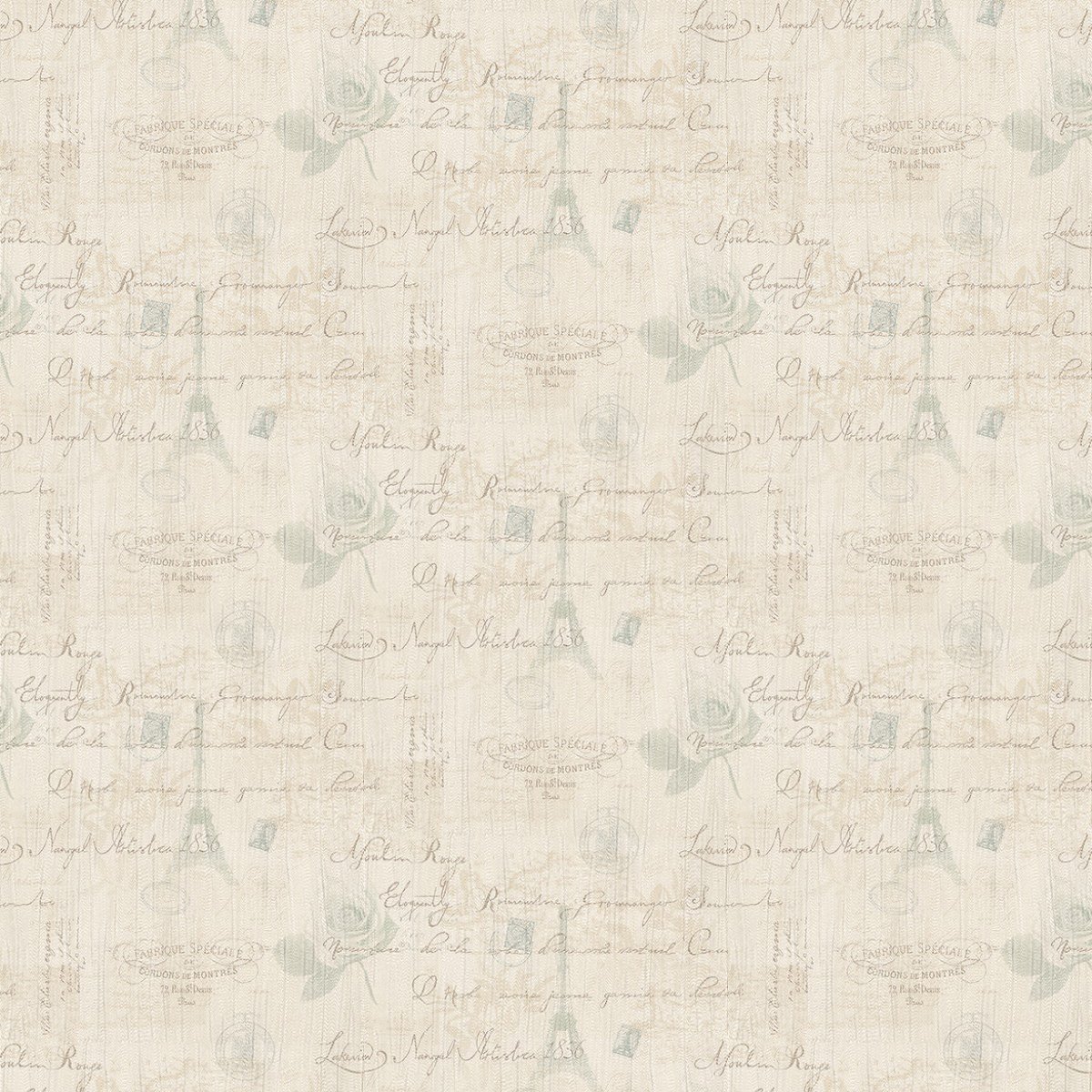 MyTinyWorld Pack of 5 Dolls House Pale Blue And Beige Vintage French Themed Wallpaper Sheets