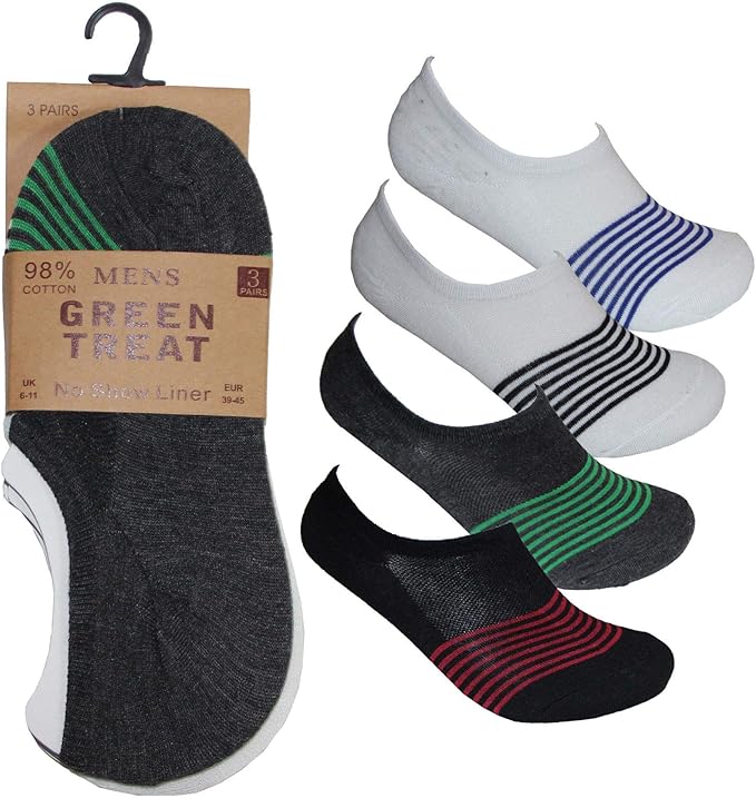 Mens Cotton No Show Socks Anti Slip Invisible Socks Green Treat Socks Summer(Mens Cotton Socks