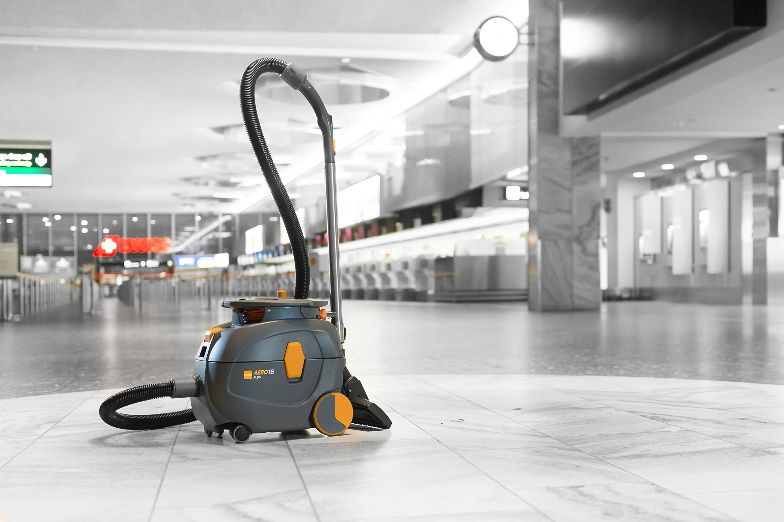 Taski Aero 15 Plus Canister Dry Vacuum, 4 Gallon, Grey/Orange