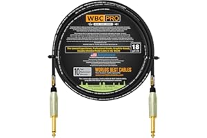 6 Foot - WBC-PRO-Pedal – 22 AWG - Low-Cap (18pF/ft) – Pro-Grade – Graphite-Based - Dual-Shielded Pedal, Effects, Patch, Instr