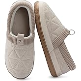 RockDove Women's Knit Cuff Closed Back House Slippers with Soft Warm Lining & Memory Foam Indoor Outdoor Non-Slip Sole
