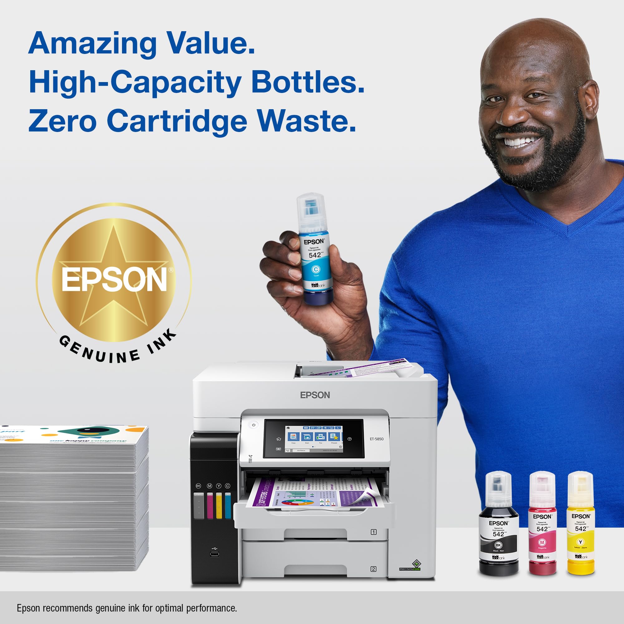 EPSON 542 EcoTank Ink Ultra-high Capacity Bottle Color Combo Pack (T542520-S) Works with EcoTank Pro ET-5150, ET-5170, ET-5180, ET-5800, ET-5850, ET-5880, ET-16600, ET-16650