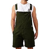 YXLUOKY Overall Shorts for Men Stretchy Romper Work Jumpsuits Bibs Coveralls Overol para Hombre