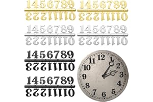 GTZIQA 6 Sets Clock Numerals Kit, DIY Arabic Number Clock Digital Clock’s Numbers Clocks Hands Accessories Face Making Parts for Wall Clocks Crafts Replacement, Repair, Design (Gold, Silver, Black)