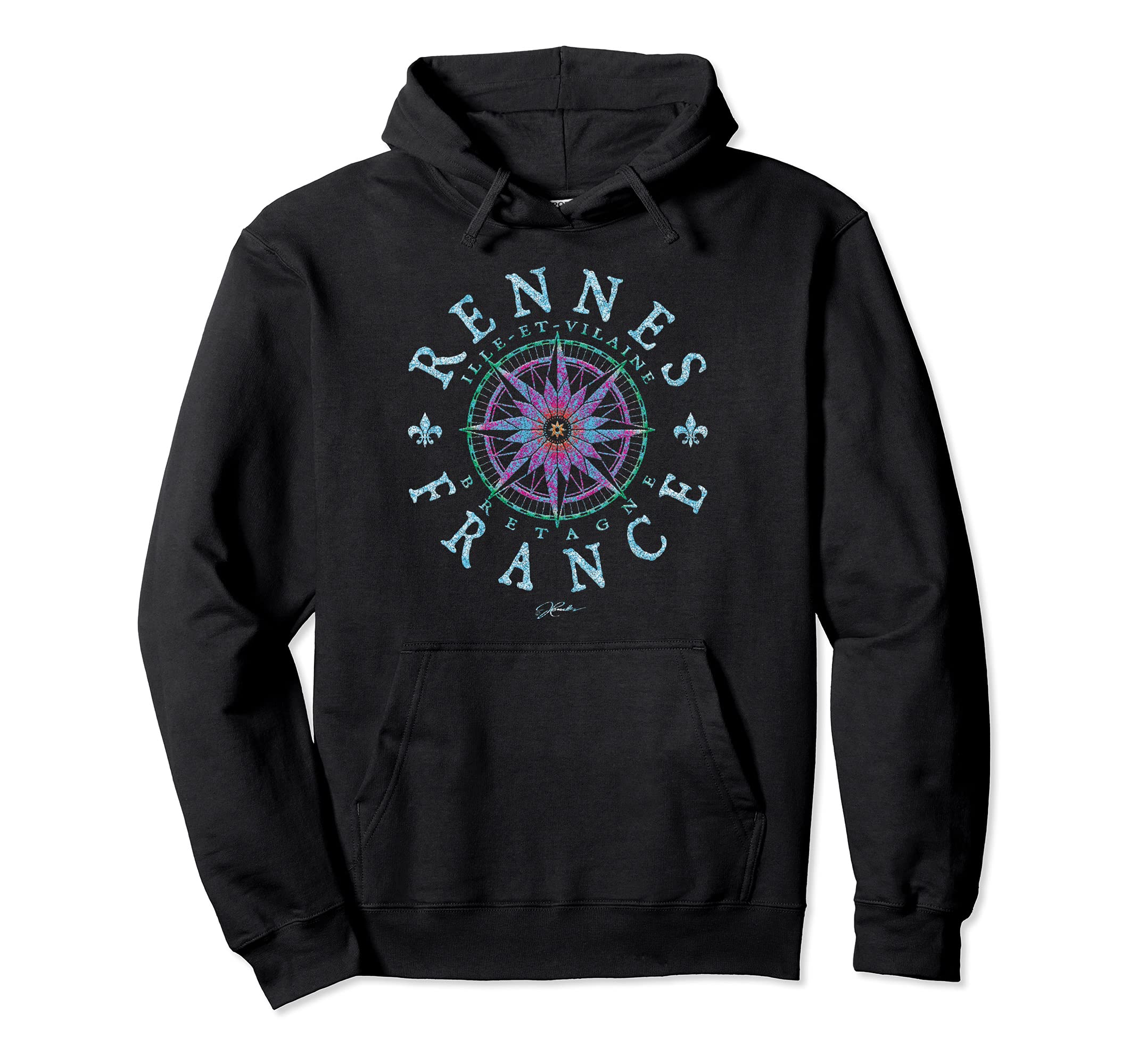 JCombs: Rennes, Brittany, France, Compass Rose Pullover Hoodie