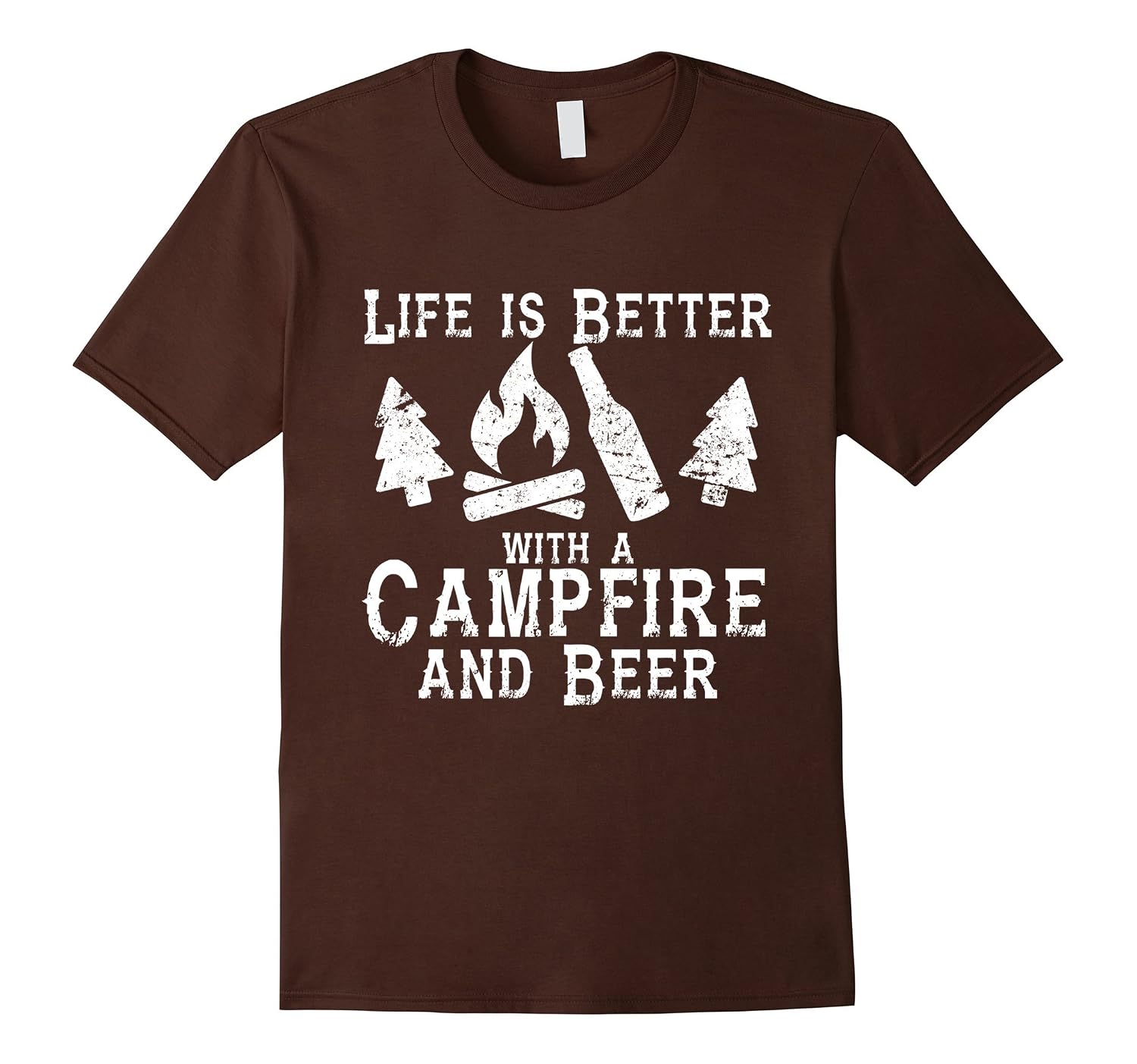 Noffish Women's Life Is Better Around The Campfire T-Shirt - Funny Graphic Tee, Short Sleeve, Cotton Blend