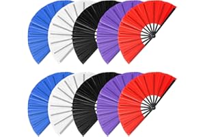 KEYIDE 10 Pcs Clacking Fans for Line Dancing Bulk, Rave Fans Boots on The Ground Popping Hand Fans for Festival Concerts Party Clapping (Multi Colors)