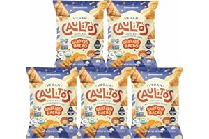 CAULIPUFFS Caulitos – 5 Pack | Lentil, Rice & Cauliflower Chips | Organic, Gluten-Free, Non-GMO, Kosher, Nut-Free, Baked with Avocado Oil (5.5 oz bags, Nacho Cheese)