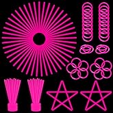 ILHSTY 100 pk 8'' Pink Glow Sticks Glow Necklaces In The Dark Party Favors Supplies Bright GlowSticks Bulk for Birthday Valentine Carnival Christmas Halloween 4th of July Neon Party (Pink*100)