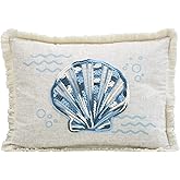 Comfy Hour Under The Sea Collection 18"x13" Ocean Shell Accent and Throw Pillow Sofa Lumbar Cushion, Polyester
