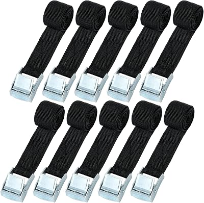 URAQT Tie Down Straps 10 Pack 250 kg Heavy Duty 0.5 m Quick Release