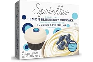 JEL SERT Sprinkles Lemon Blueberry Cupcake Sugar-Free Instant Pudding Mix, 4 Servings, 1.71 oz Box