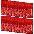 20 Pack Foil Curtain Backdrop Red Metallic Tinsel Foil Fringe Curtains Photo Booth Props for Birthday Wedding Engagement Baby Shower Bachelorette Christmas Holiday Celebration Party Decorations