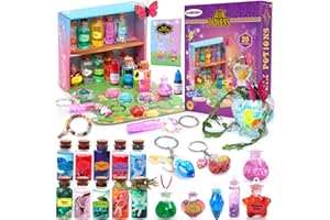 B Bascolor Fairy Themed Mixed Potion Craft Kit for Kids Girls - Potions Making Art Craft DIY Mixes Kit 21pcs Potion Bottles, Creative Magic Kit Girl Birthday Gift Toys for 6 7 8 9 10 11 12 Year Old