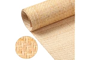 Wesiti 14"x 59" Natural Cane Webbing V Shape Rattan Webbing Roll for Caning Projects Woven Mesh Cane Rattan Material Sheet for Furniture, Chair, Cabinet, Ceiling, Bed, Basket, Door, Brown