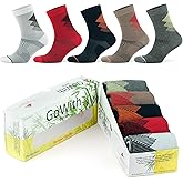 GoWith 5 Pairs Bamboo Quarter & Crew Socks for Men Rayon made from Bamboo Soft Comfortable Lightweight Thin Breathable Socks